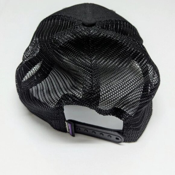 Patagonia P-6 Logo LoPro Trucker Hat Black Adjustable Snapback Mesh Cap Moutain - Picture 3 of 3
